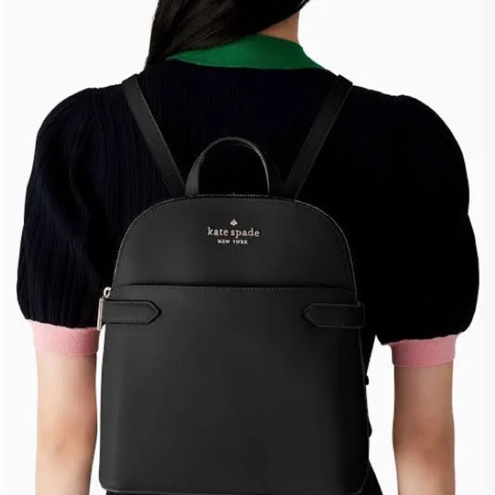 Kate Spade Staci Dome Backpack; Saffiano Leather;Black Leather Backpack;Like New - Picture 13 of 13